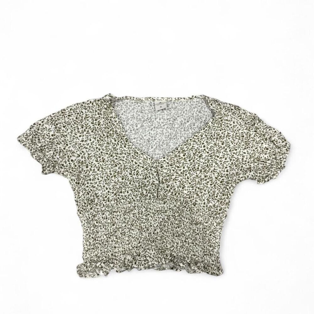 Paper Crane green floral crop top